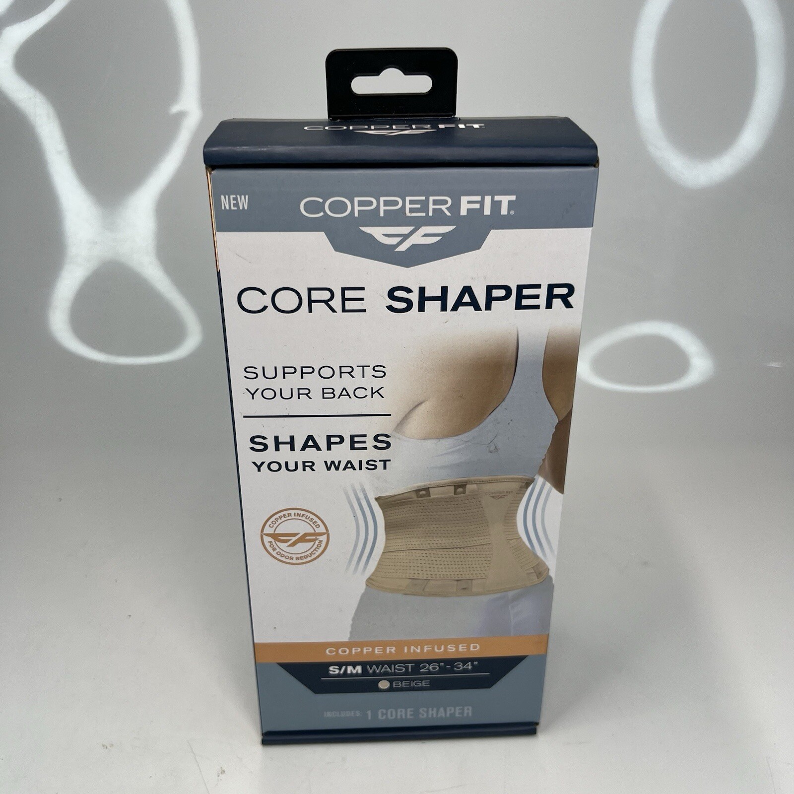 COPPER FIT Core Waist Belt Trainer Shaper Women Beige S/M- W 26″-34”