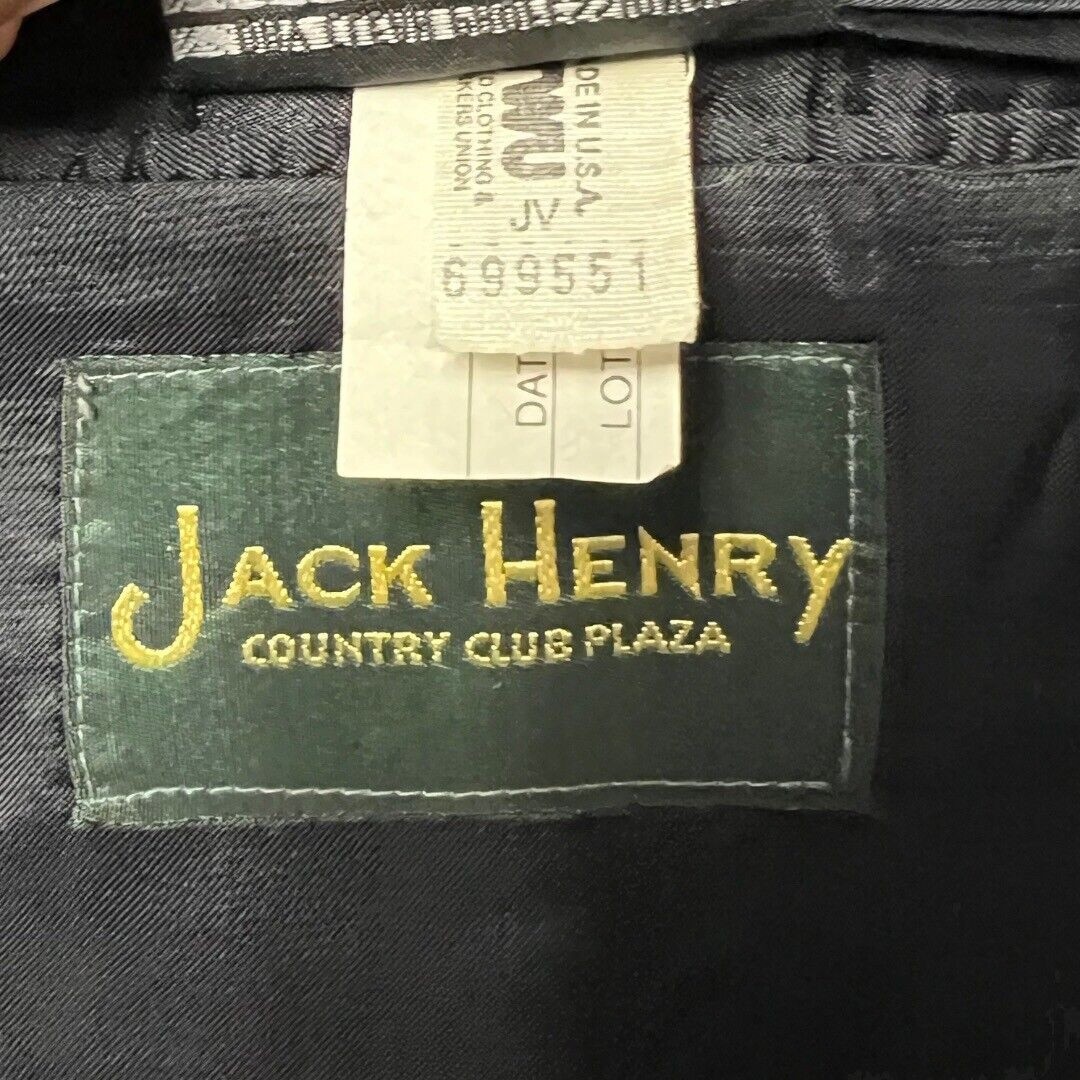 Jack Henry Jacket Navy Blue Pinstripe 2 Button Notch Blazer Classic USA Preppy
