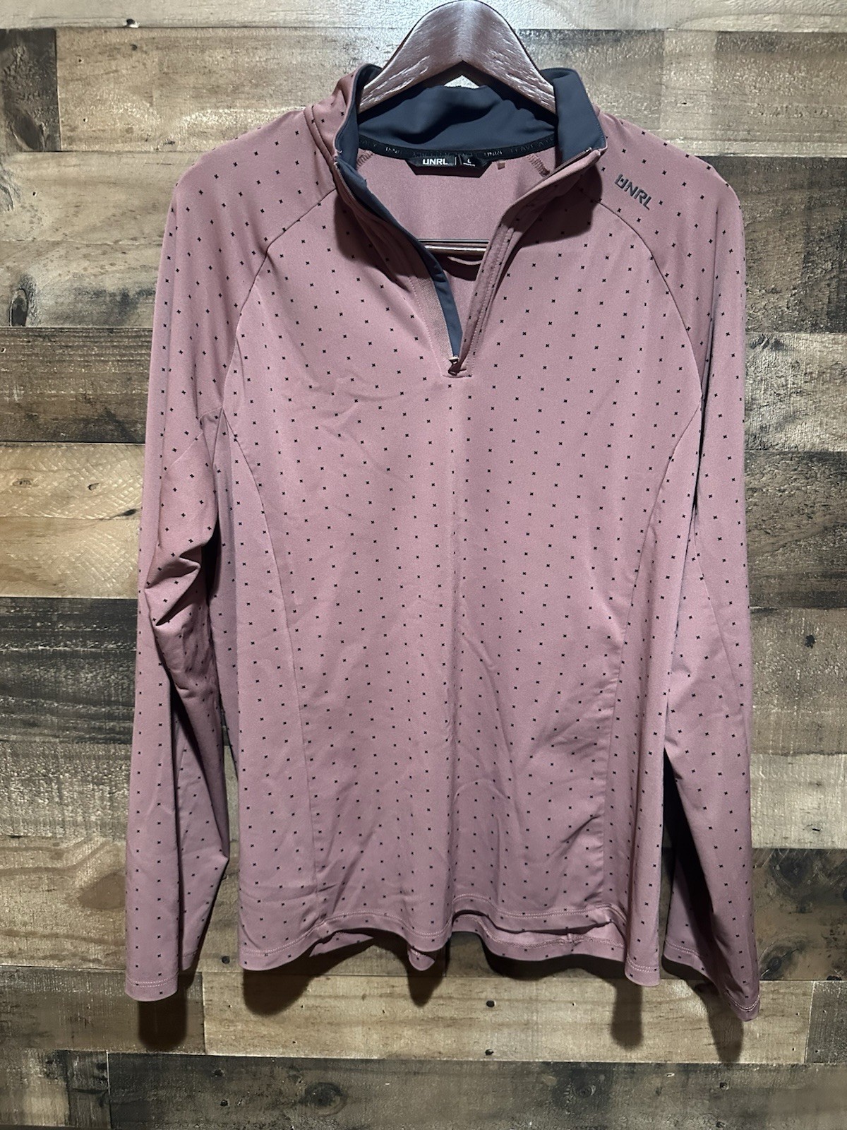 UNRL Large Tan Long Sleeve 1/4 Zip Mens Shirt