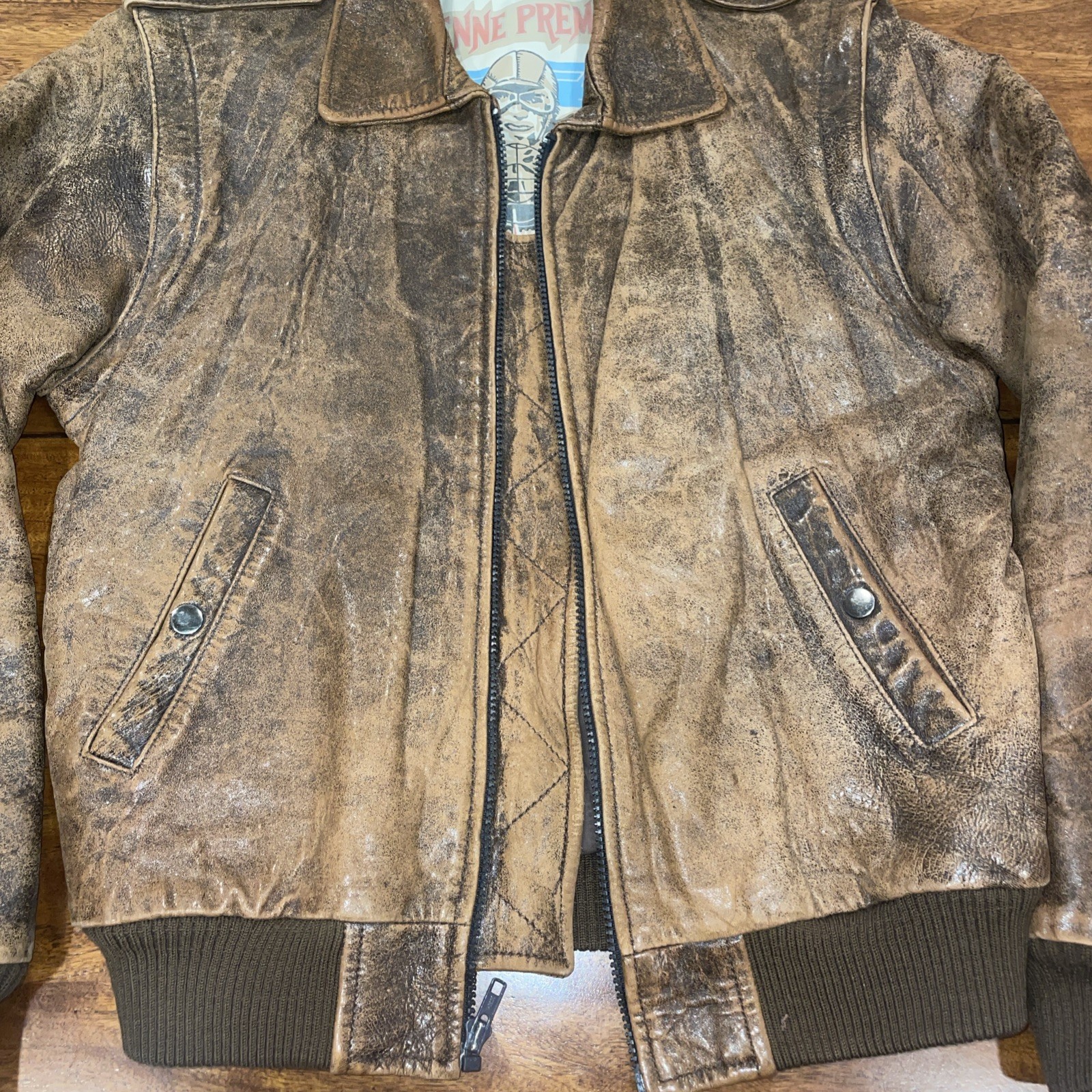 Vintage Etienne Premier size 36 Genuine Learher bomber jacket- NICE!!