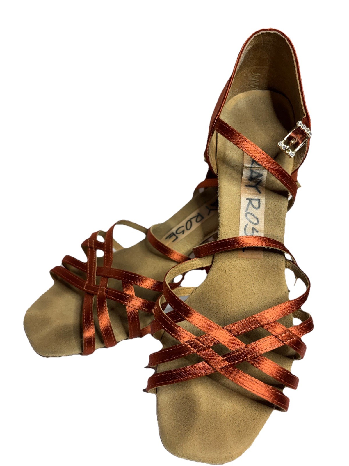 Ray Rose Kalahari Latin Dance Shoes UK 4.5 US 6.5 Dark Tan Satin 6cm Heel used