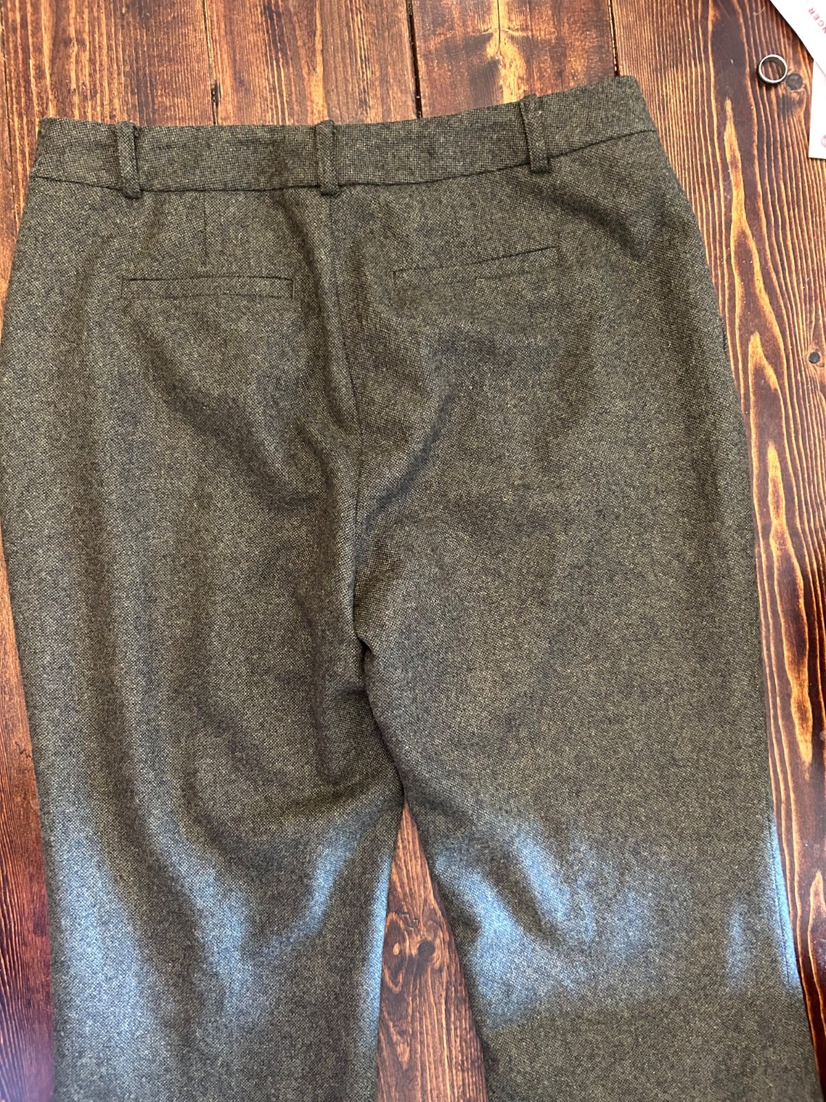 Brooks Brothers Caroline Fit Tollegno 1900 Italian Wool Blend Pants Olive Green