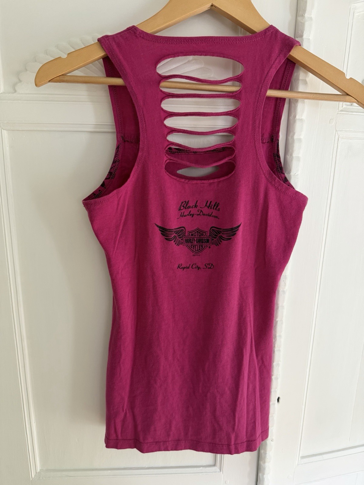 Harley-Davidson Sturgis Pink Cutout Sleeveless Tank Top ~Made in USA~ Size S – M