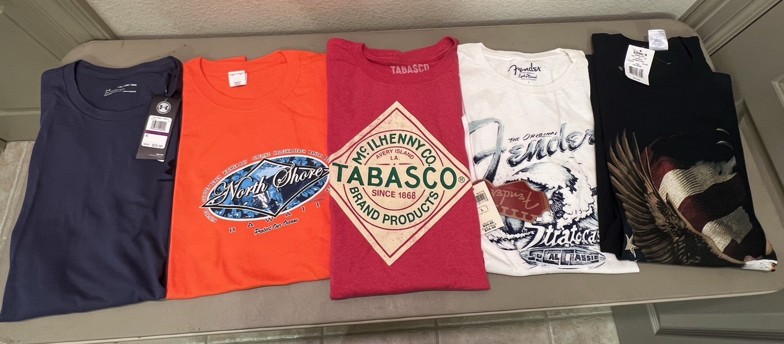 Lot of 5 Graphic Tees Multi Colors Designs & Sizes (L XL 2XL) New $20 See List