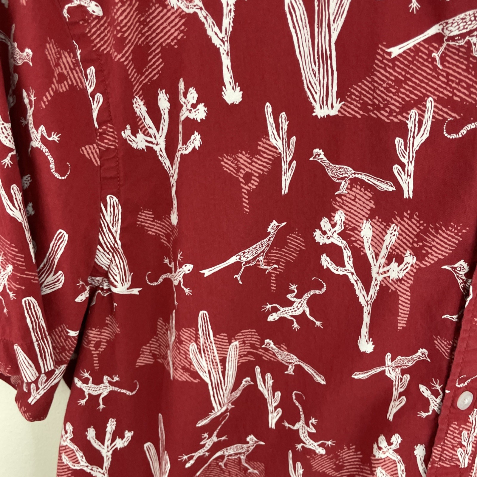 Sonoma Hawaiian Shirt Mens 2XB Big 2X Red Southwestern Short Sleeve Button Down