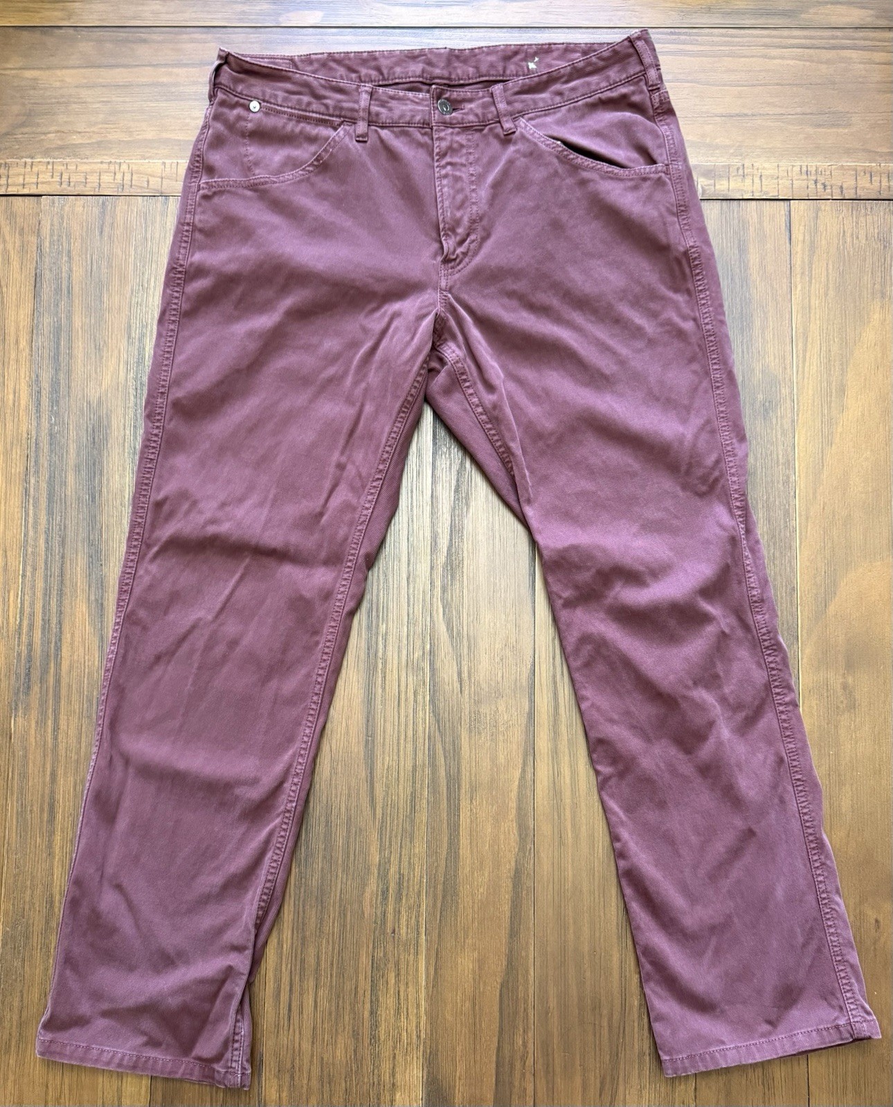 Bonobos Men’s Textured Burgundy Casual Pants 36W Regular Flat Front