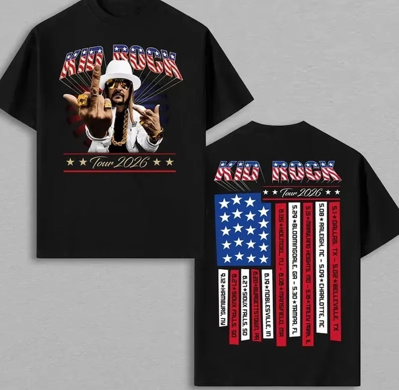 Kid Rock 2026 Freedom 250 Tour T Shirt, Merch 2026 Shirt