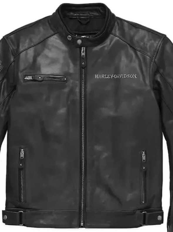 Harley Davidson Genuine Leather Riding Jacket Black Motorcycle Biker Jacket Men