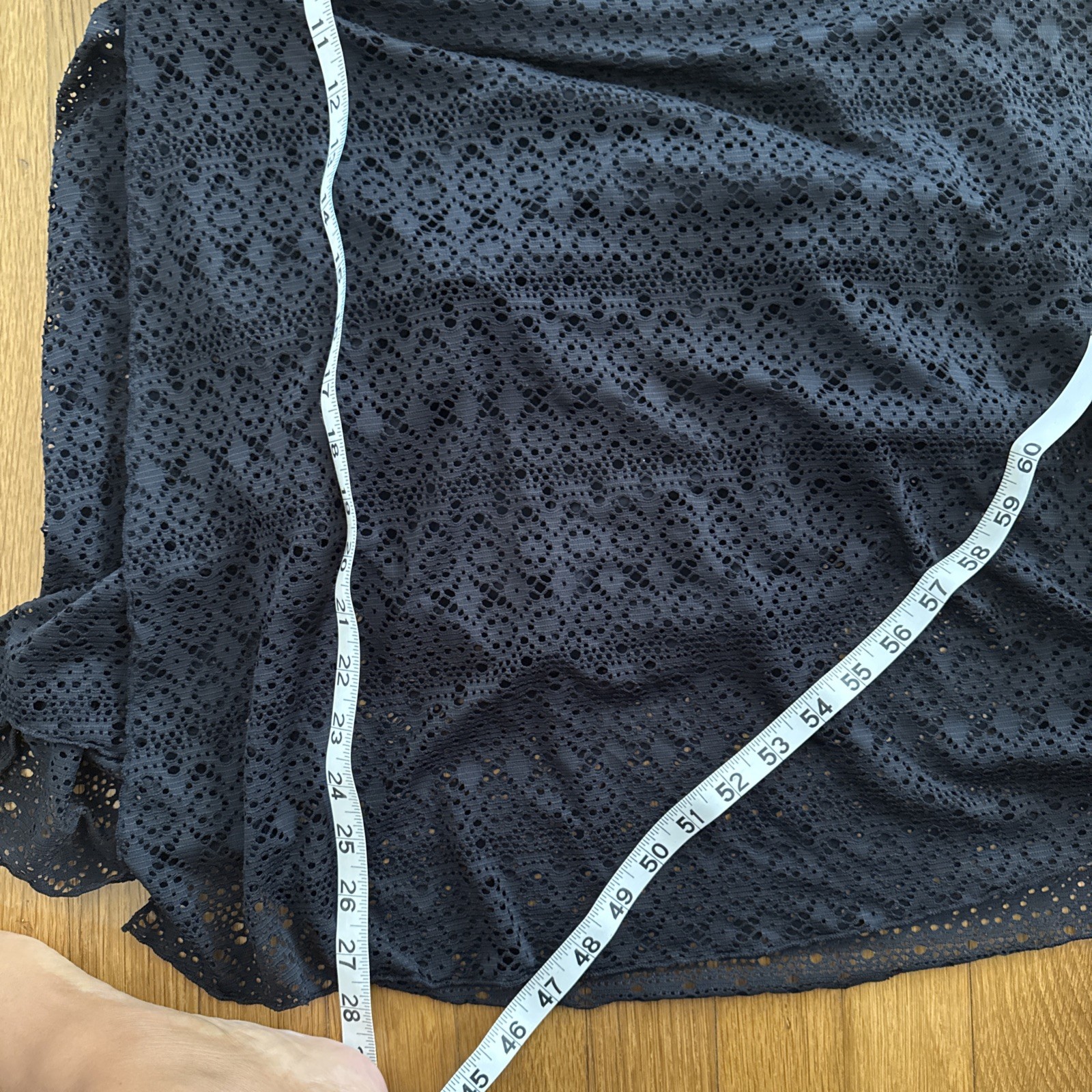 Black Alisha Levine Plus Size Swim Dress Swimsuit Crocheted Overlay 20W SEXY