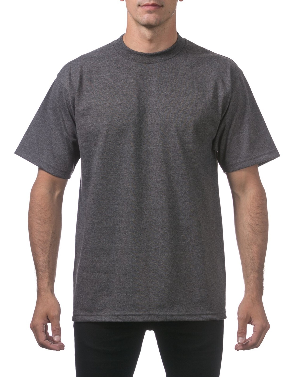 Men’s Heavyweight Cotton Crewneck T-Shirt Pro Club 3 Pack Tee Bulk Solid Blank