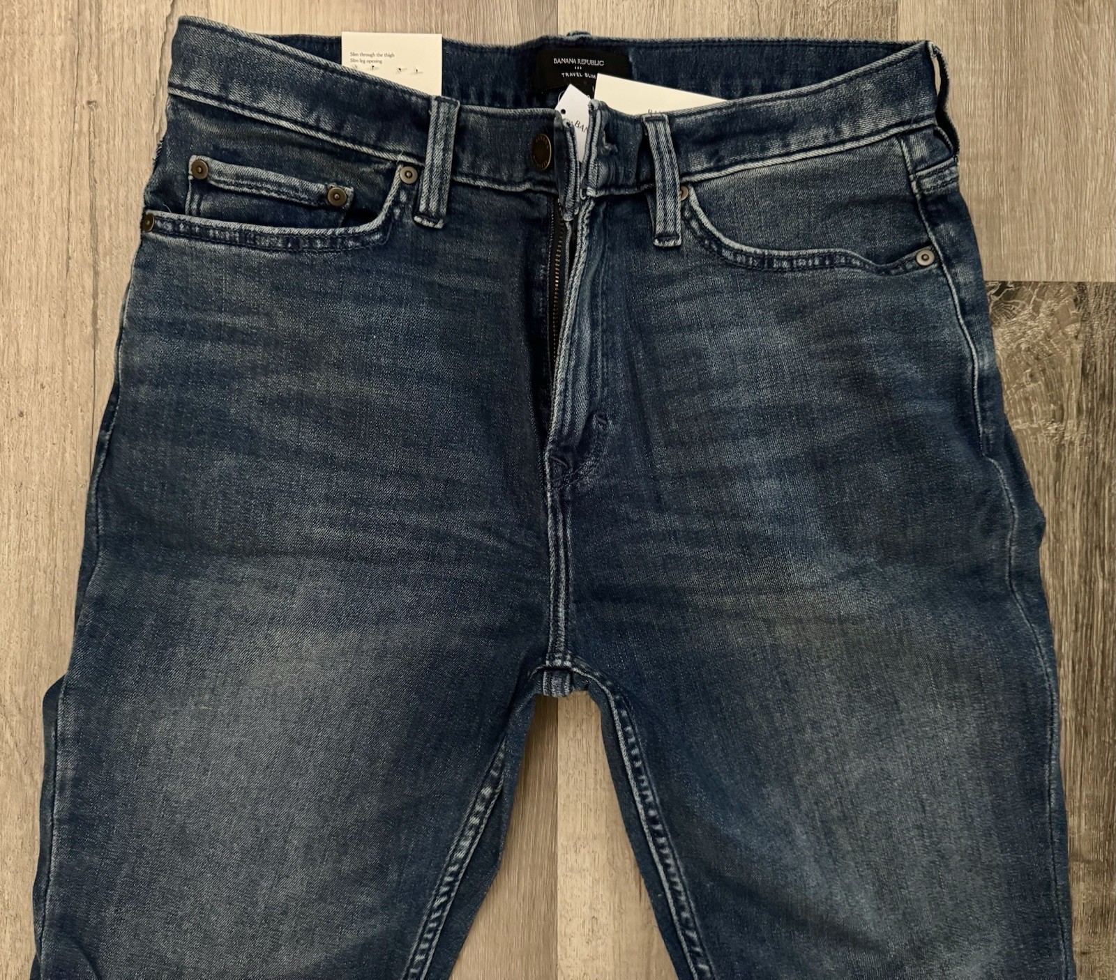 Banana Republic Premium Slim Fit Jeans Men Size 34 X 36 Travel Blue Wash Stretch