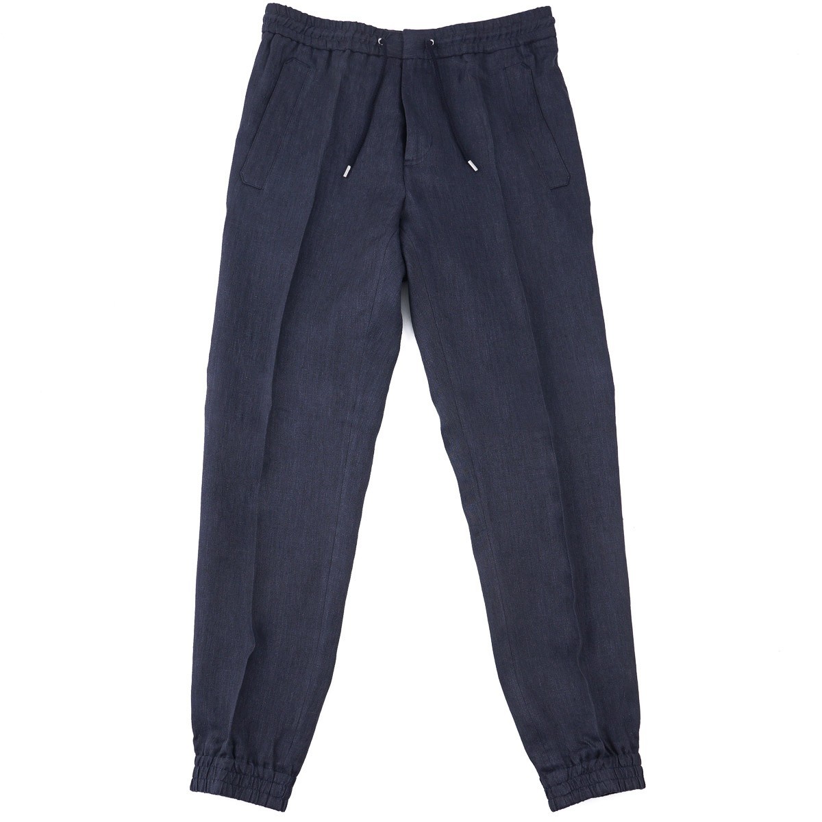 Brett Johnson Navy Solbiati Linen Drawstring Jogger Pants M 33-35 (Eu 50) NWT