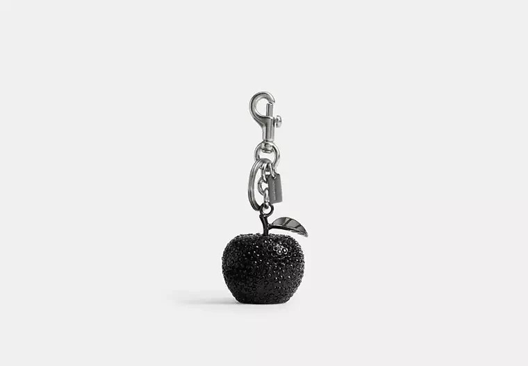 Coach Crystal Apple Black Bag Charm Keyring CCD29 2.0″ x 2.0″ Weighs 4.3 oz.