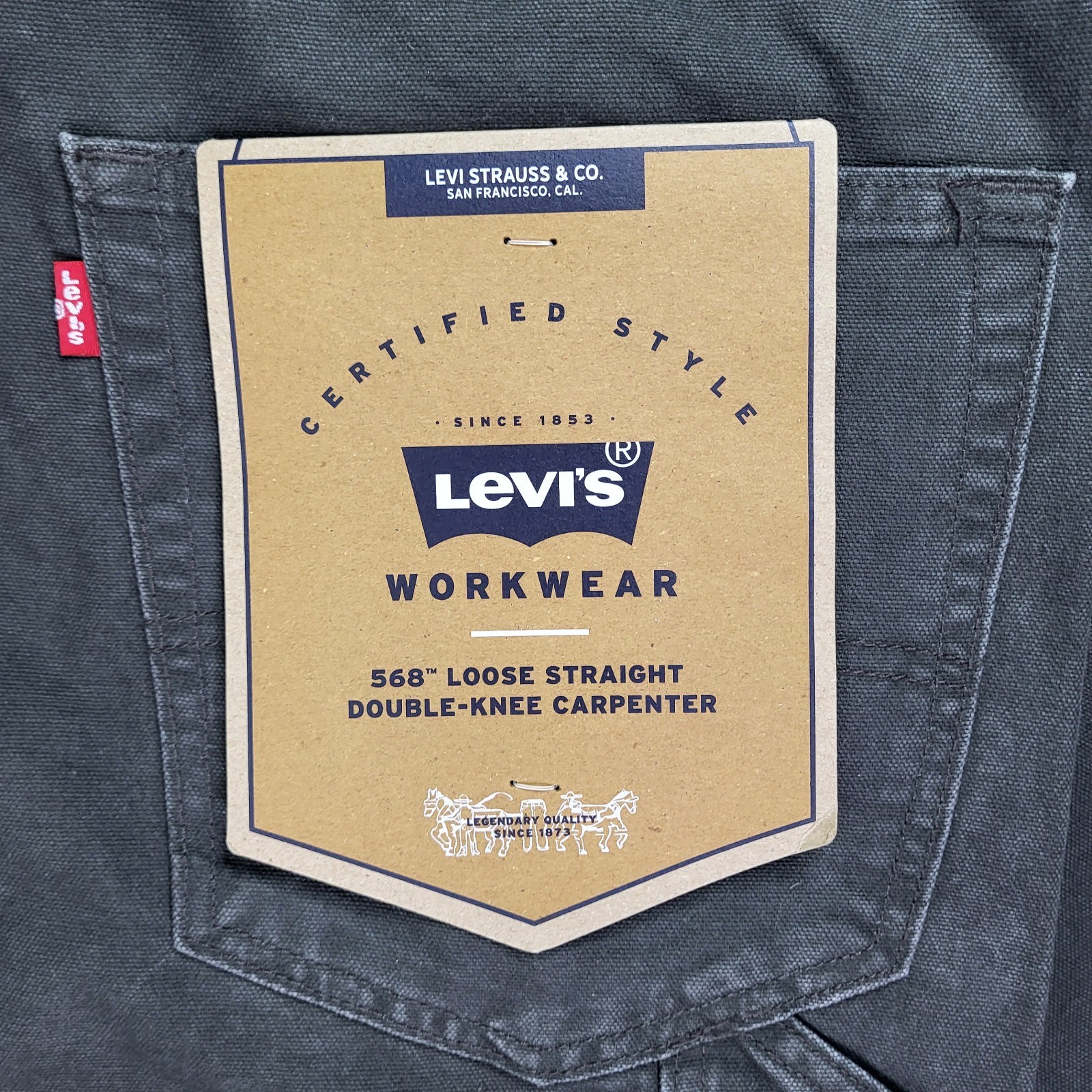Levis 568 Double Knee Jeans 40×30 Carpenter Utility Loose Straight Men’s Black