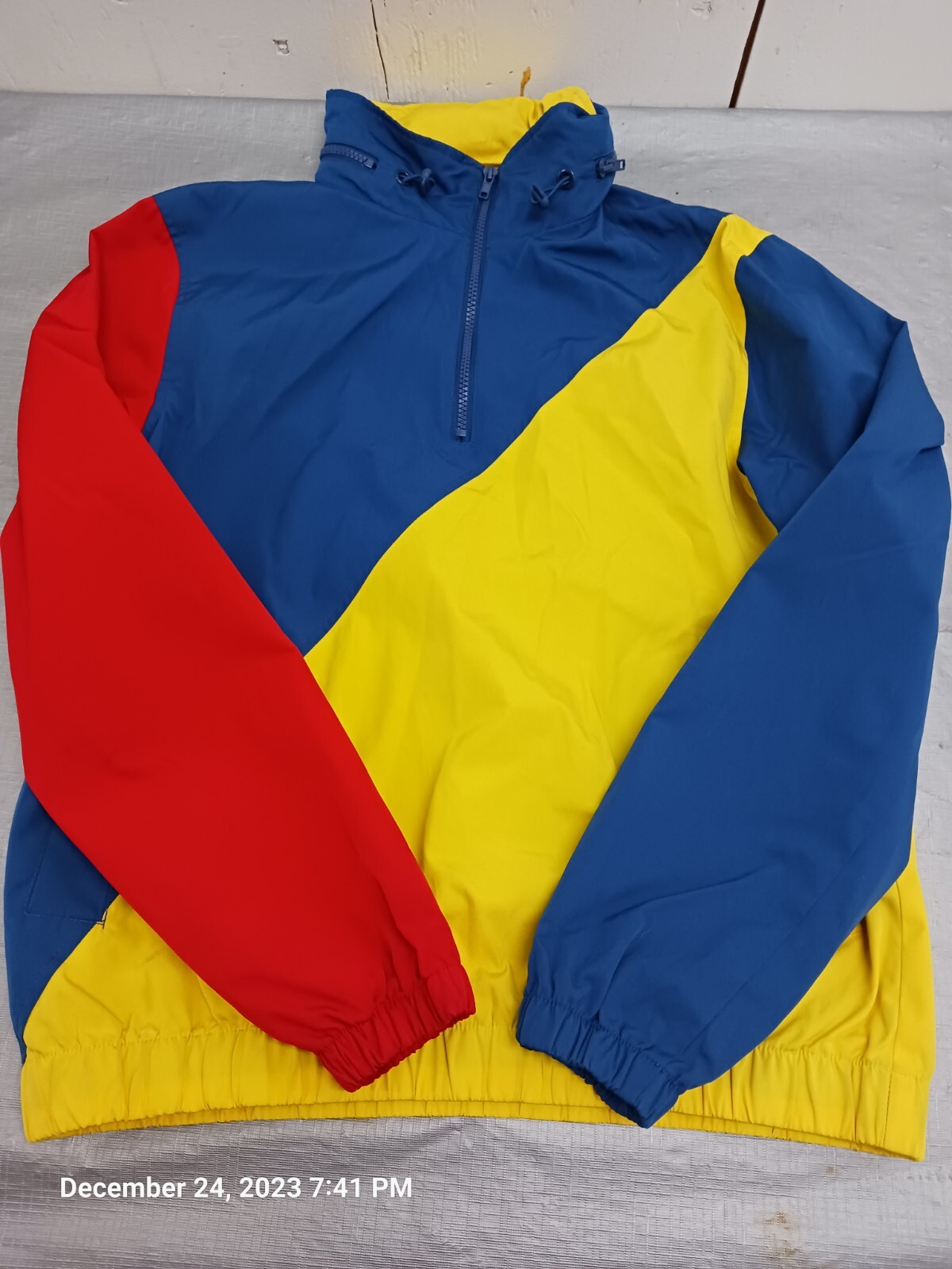 Forever 21 Retro Quarter Zip Color Block Windbreaker Size M