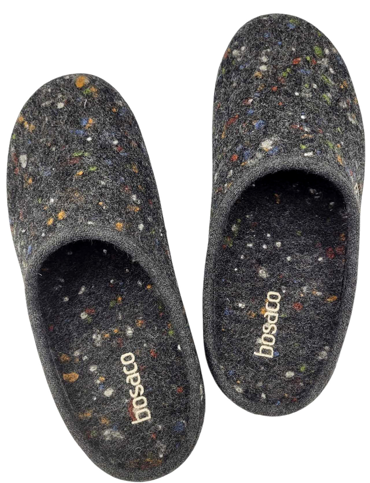 Men’s Felt Slippers BOSACO Warm Wool Anti Slip House Shoes Removable Insole