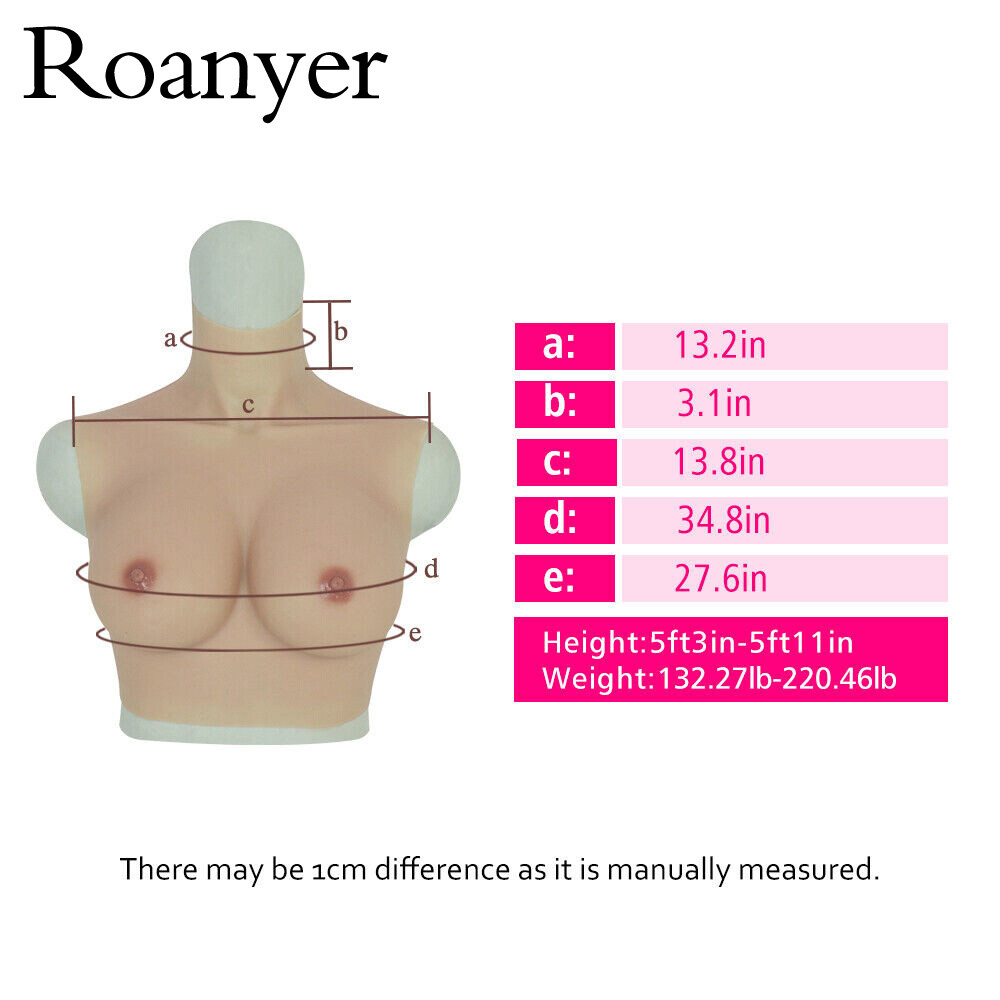 Roanyer Silicone E Cup Breast Form For Crossdresser Drag Queen Cosplay