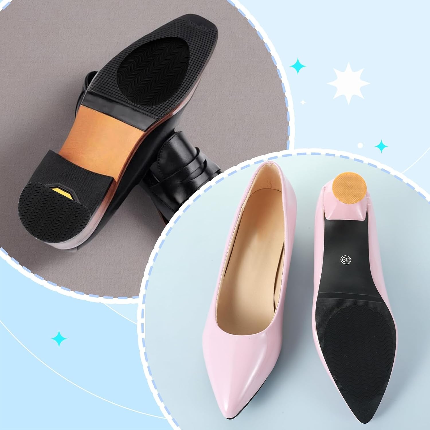 8Pcs Non Slip Shoes Pads, Self-Adhesive Sole Protectors, Anti-Skid Shoe Grips
