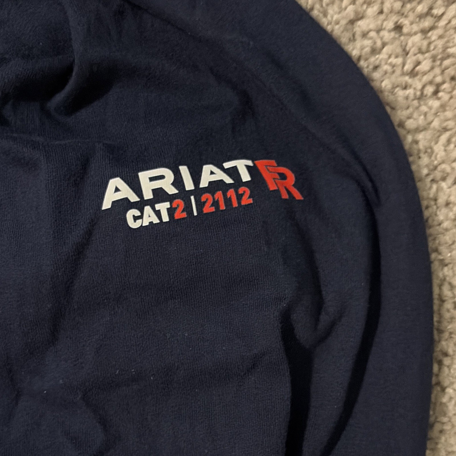 Ariat Work FR CAT 2 2112 Men’s Long Sleeve Knit Shirt 2XL Blue Cotton Blend