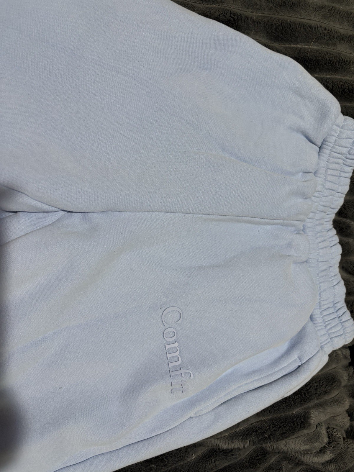 Comfrt Women’s Blue Fleece Jogger Pants Pull On Pockets Relaxed Fit Size S