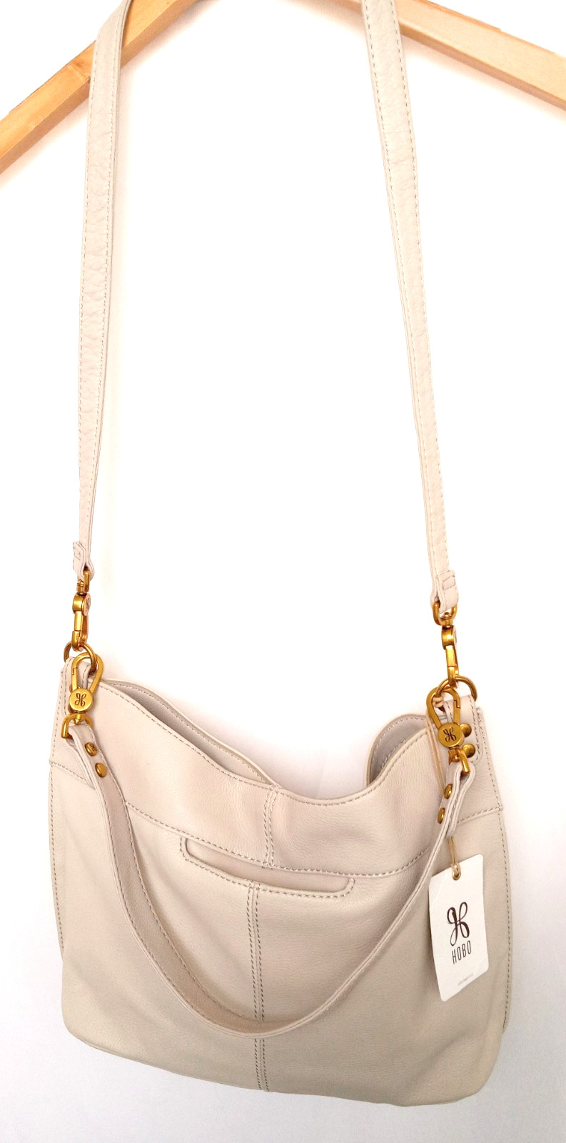 NWT Hobo Pier Shoulder Bag Purse in Dew 100% Leather Pebbled Goldtone Hdwe