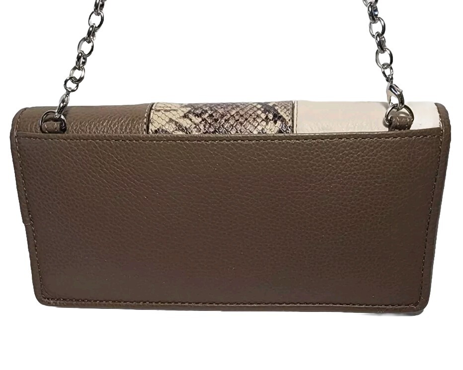 BRIGHTON OFF THE GRID ROCKMORE HORSE BIT EMBLEM PATCHWORK CROSSBODY WALLET NWD