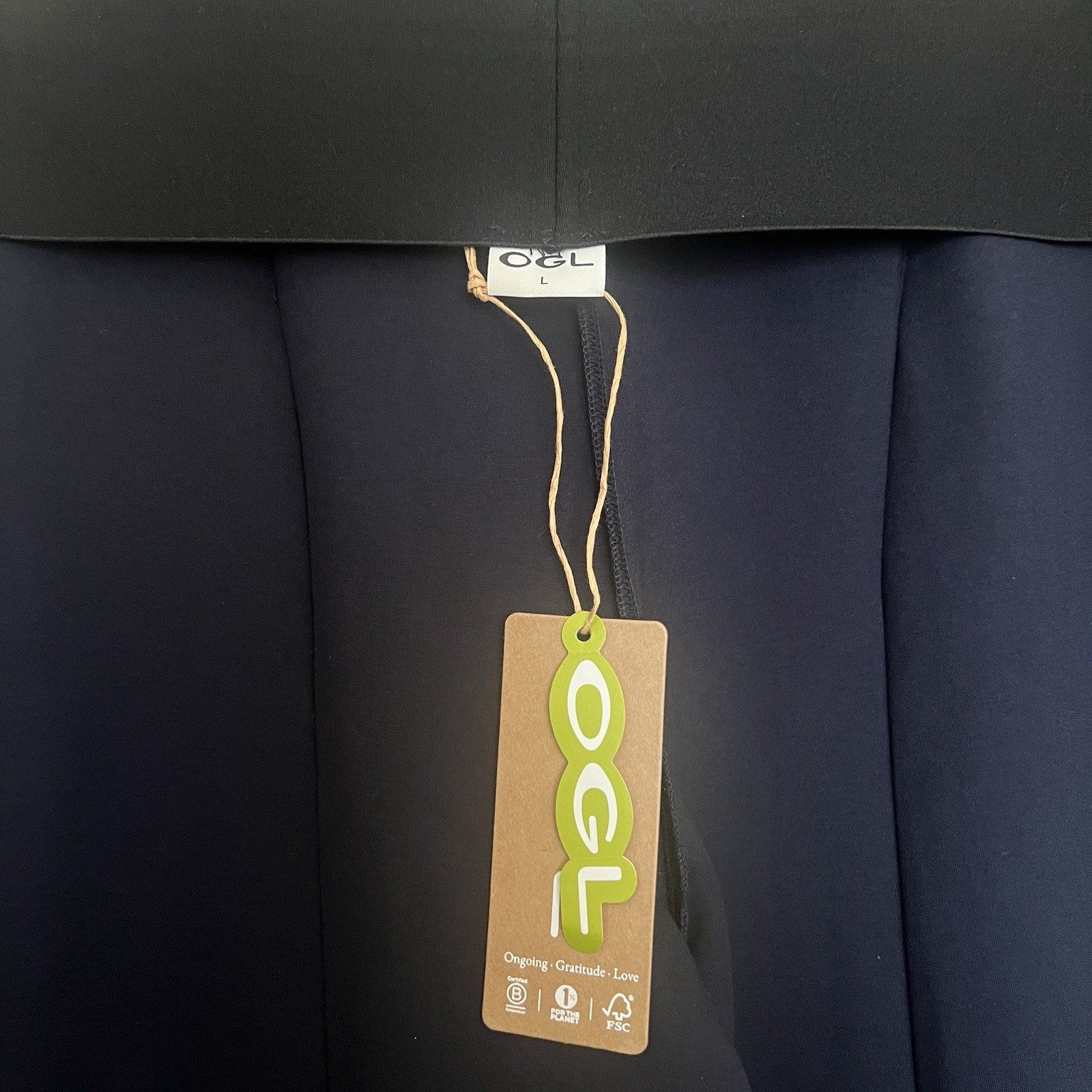 NWT OGLmove Straight Leg Creased Pants SZ L Navy Workwear Athleisure Stretch