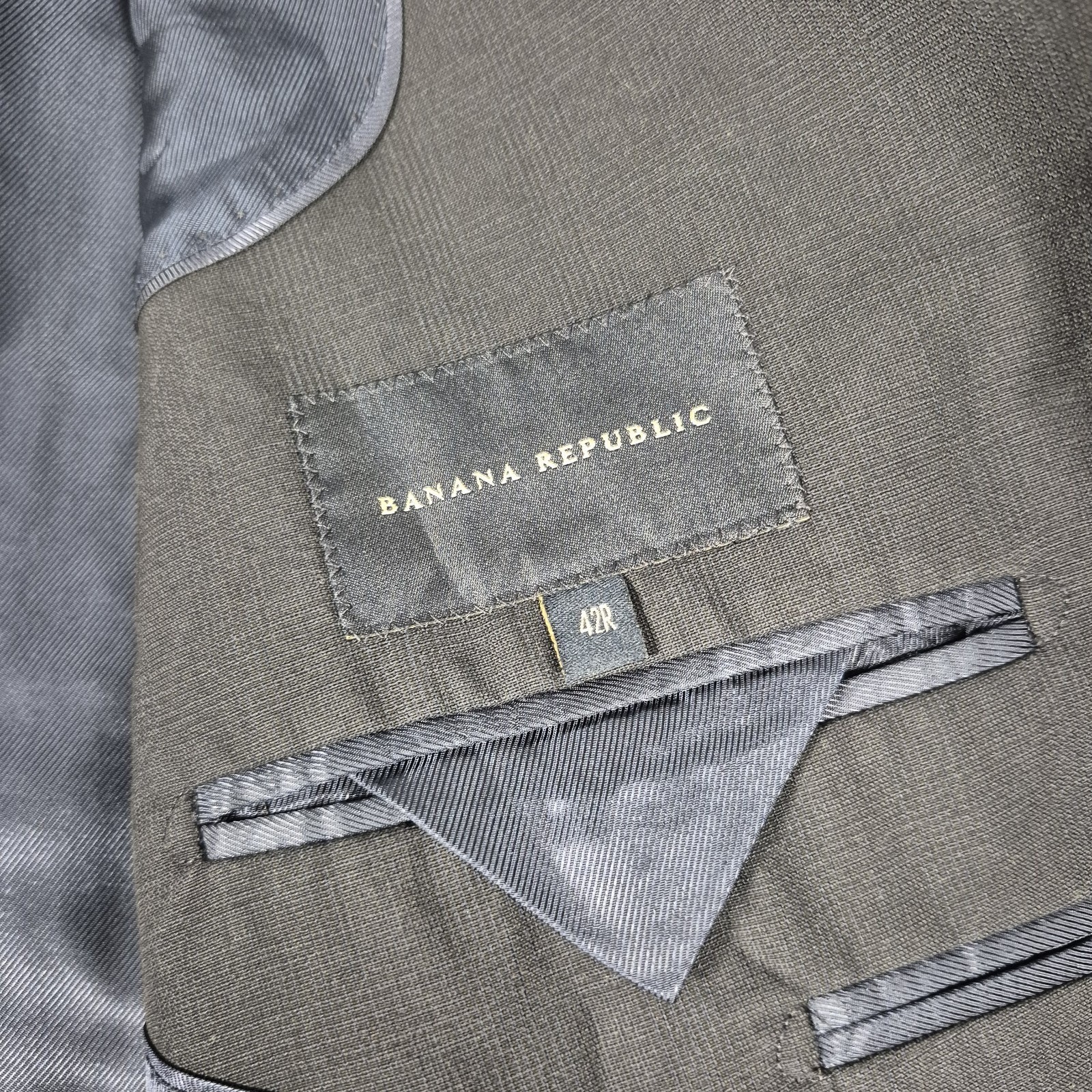 Banana Republic Blazer Mens 42R Gray Wool Blend Sports Coat Suit Jacket
