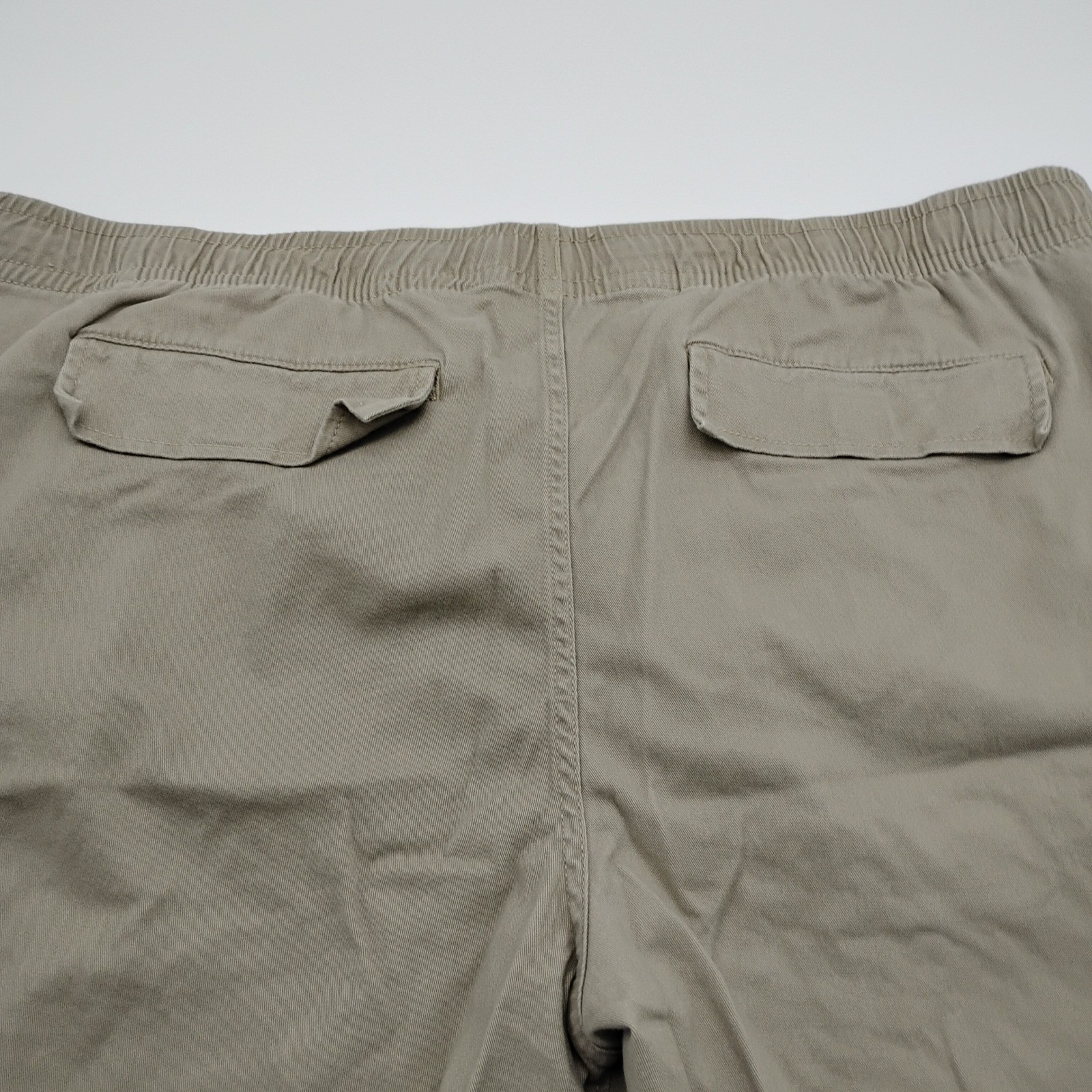 George Mens Cargo Shorts Khaki Tan Elastic Waist Drawstring 2XL 44-46