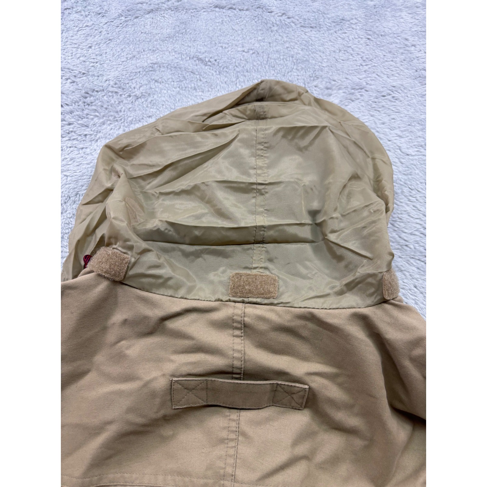 Roundtree & Yorke Outdoors Mens Large Khaki Tan Full Zip Jacket Stowaway Hood L