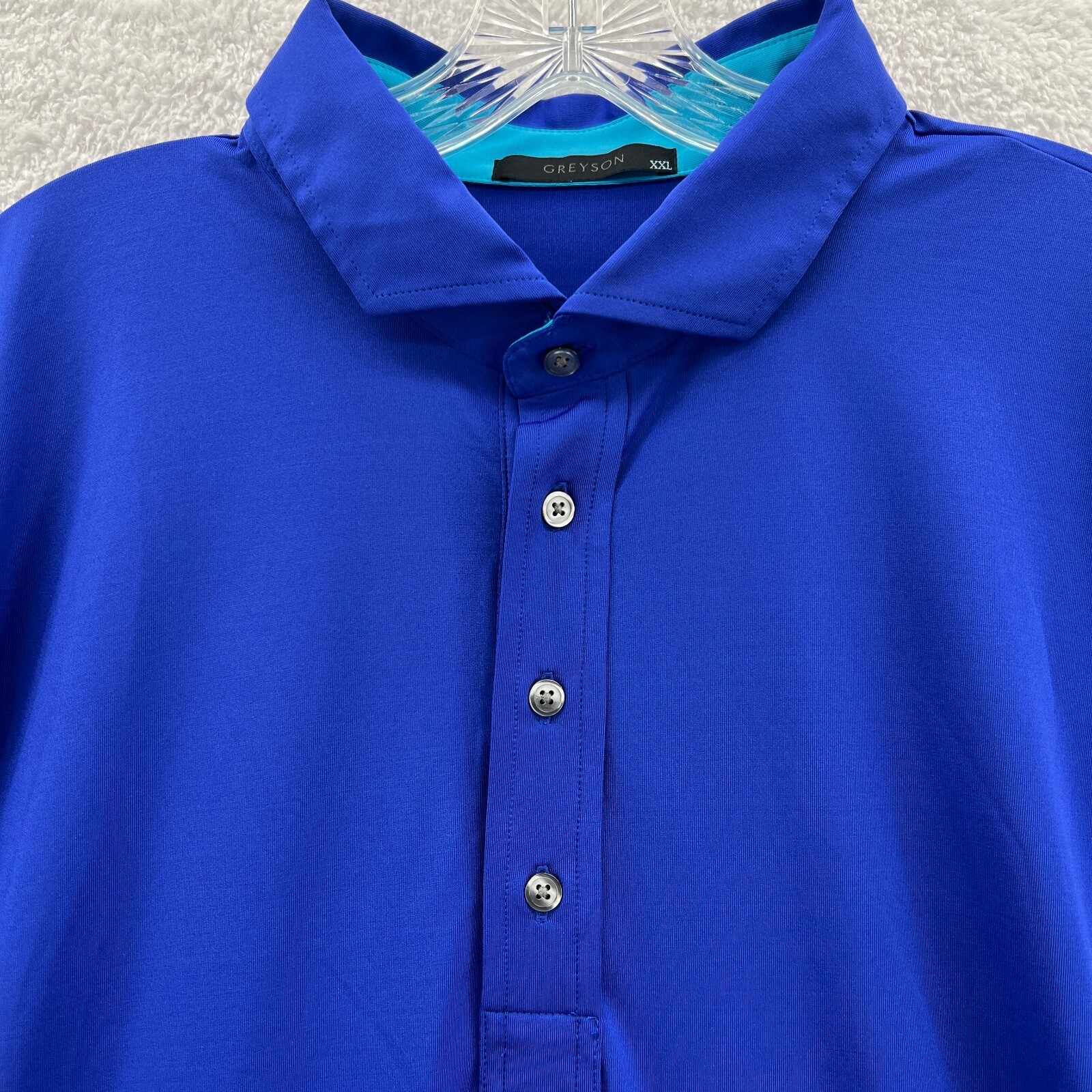 Greyson Polo Shirt Mens 2XL Relaxed Blue Collared Golf Rugby Sport Top C71