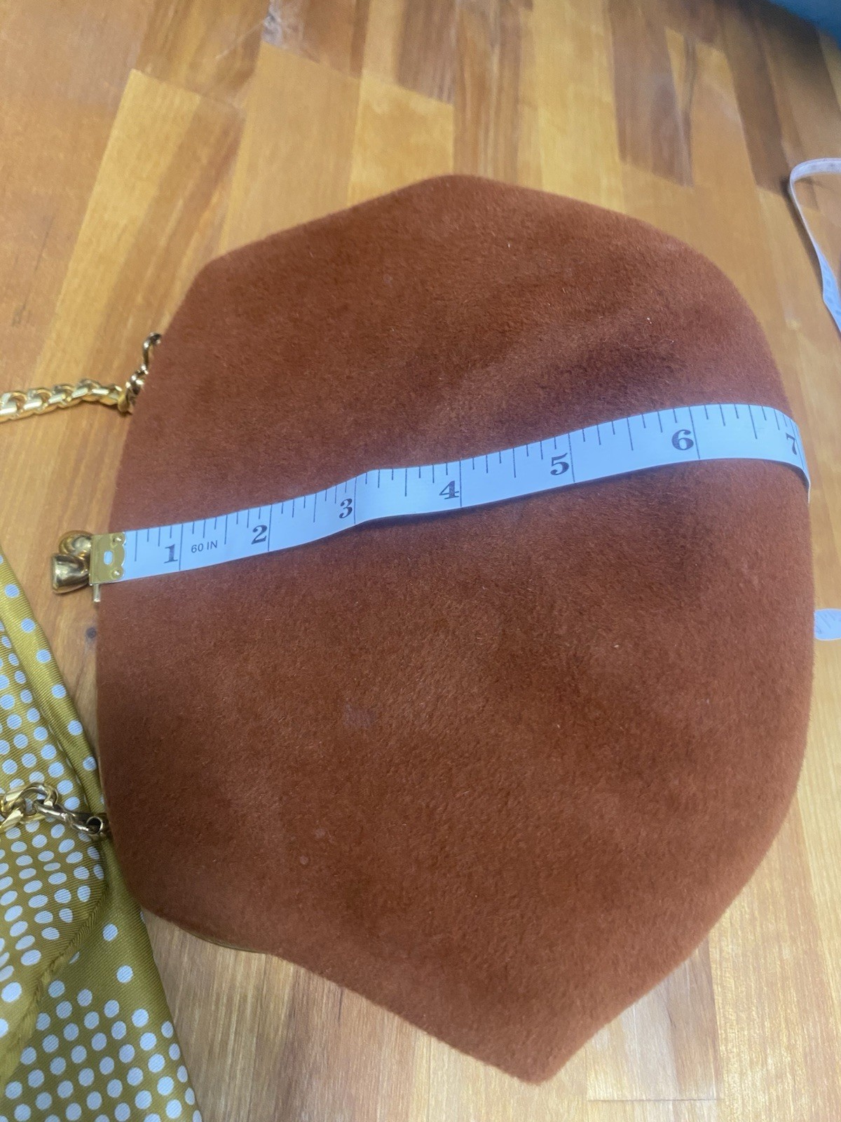 Coblentz Mid Century Vintage Handbag Fawn Brown Soft Suede Gold Chain Link Strap