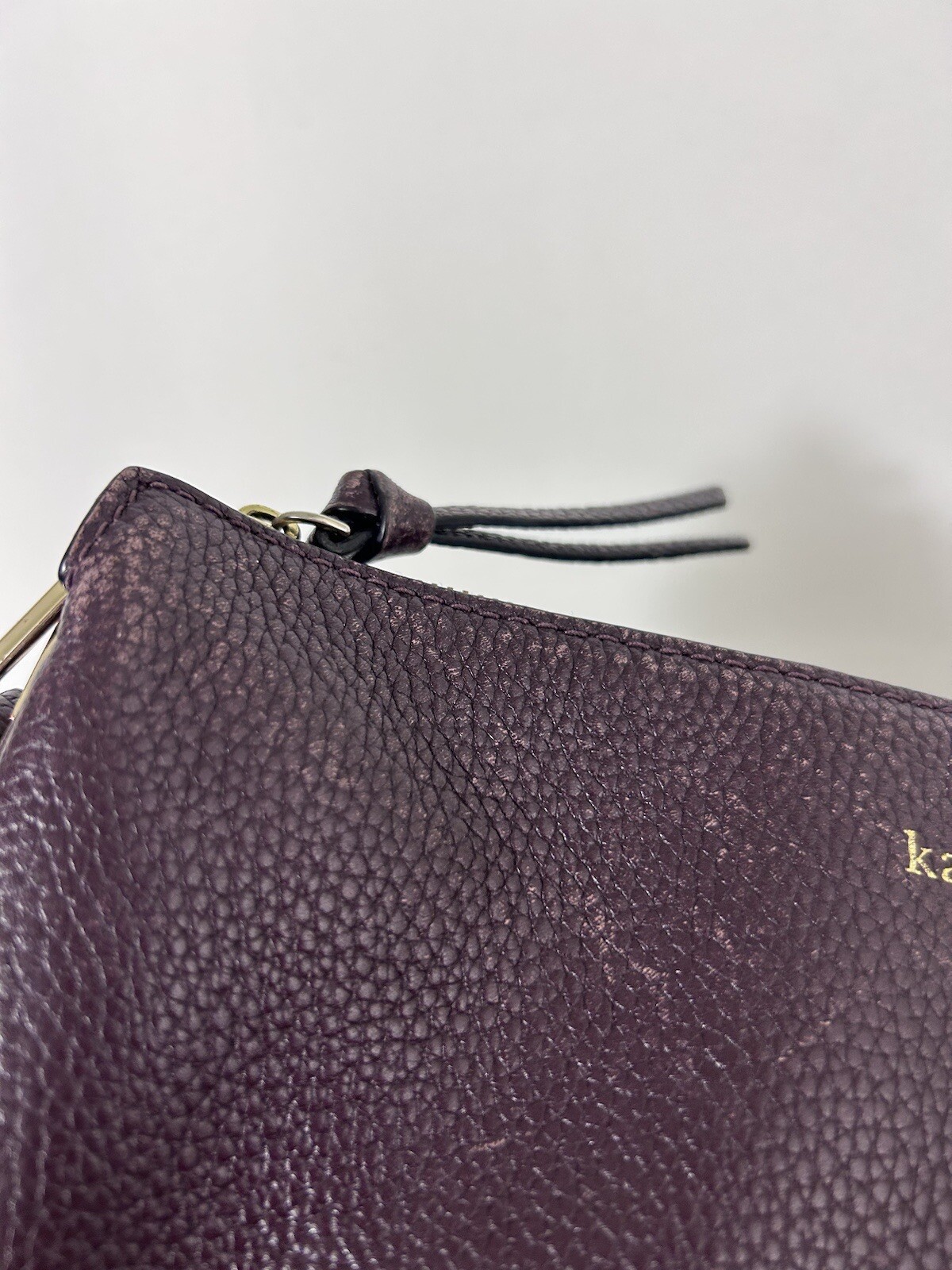 Kate Spade Burgundy Wine Small Crossbody Purse Handbag 10x7x3 Flaw Repair Needs