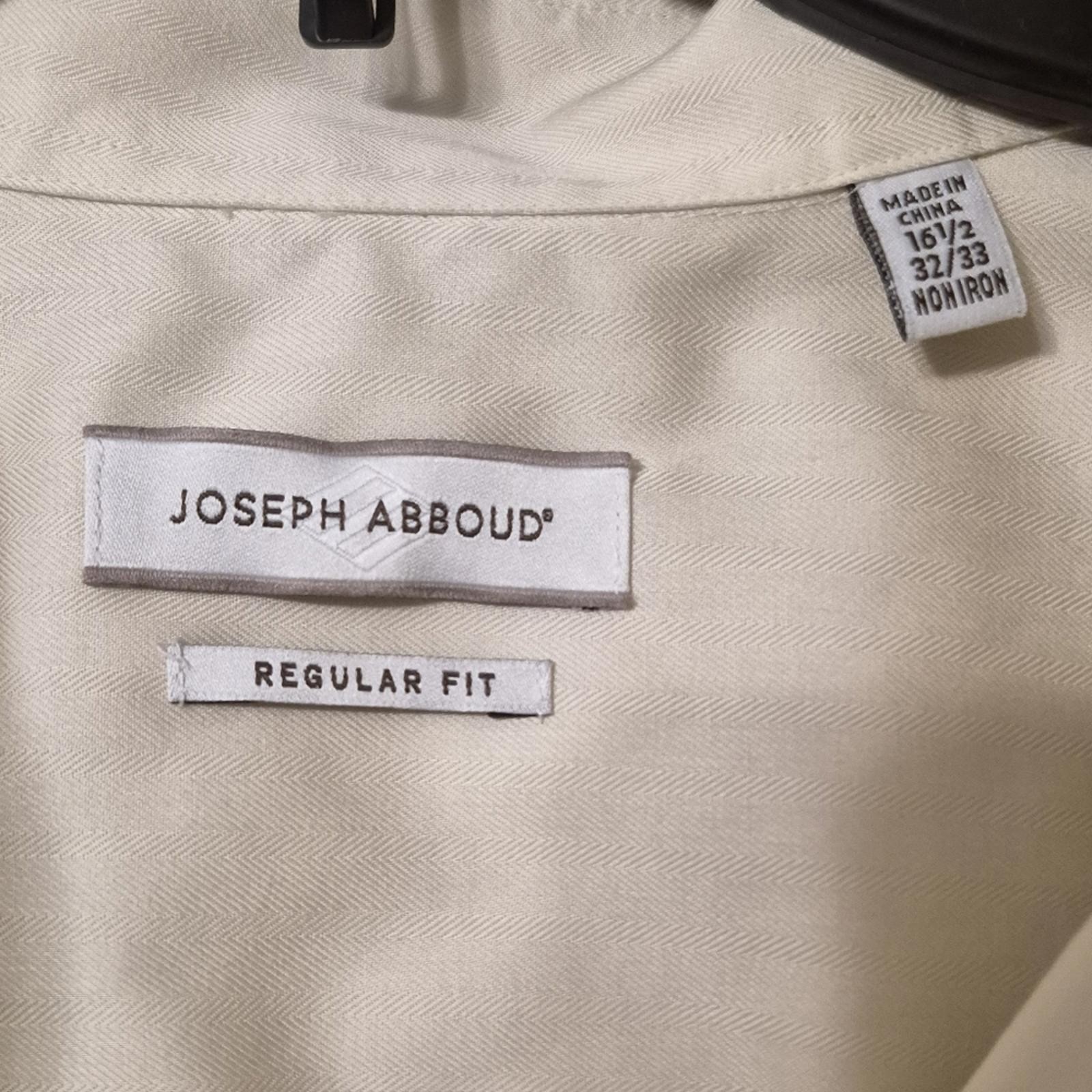 Joseph Abboud Light Beige Dress Reguar Fit Shirt Size 16 1/2