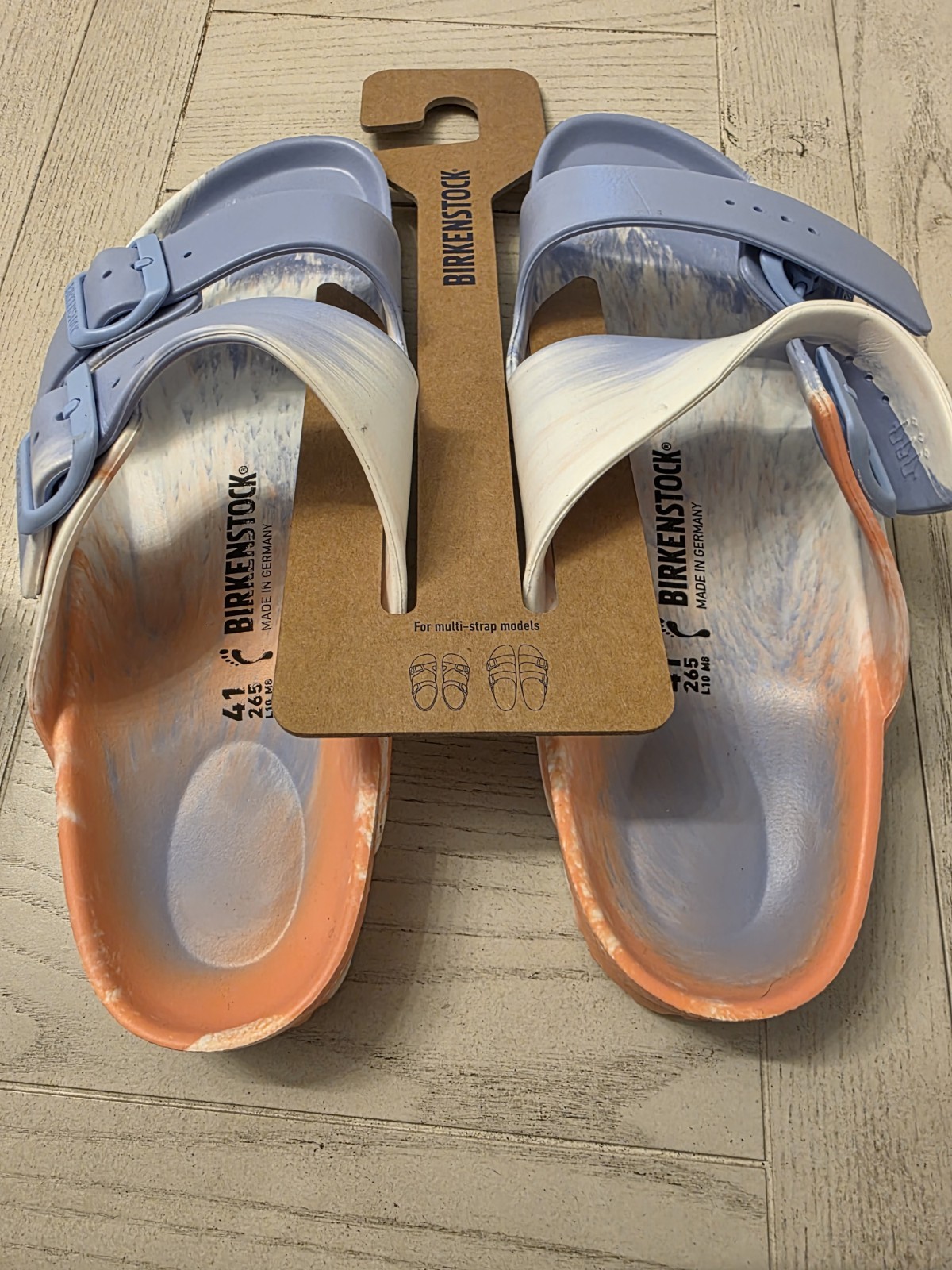 Birkenstock Arizona EVA Coral Peach Multi – Size Ladies 10 – New in Box