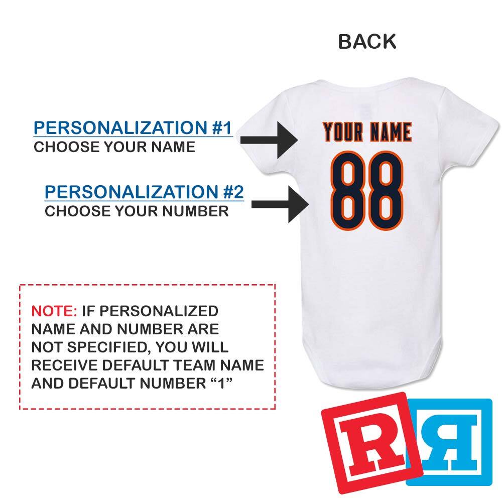 Personalized Chicago Bears Gerber Baby Onesie® Cotton Custom Bodysuit