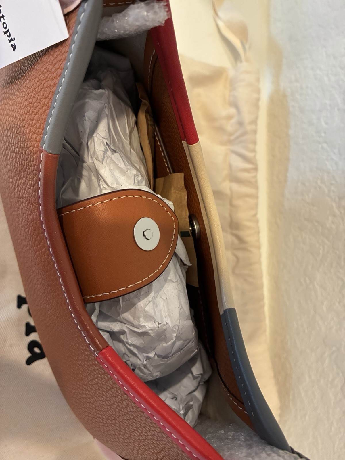 NEW Coach Coachtopia Burnished Amber Leather Ergo Colorblock Standard Bag