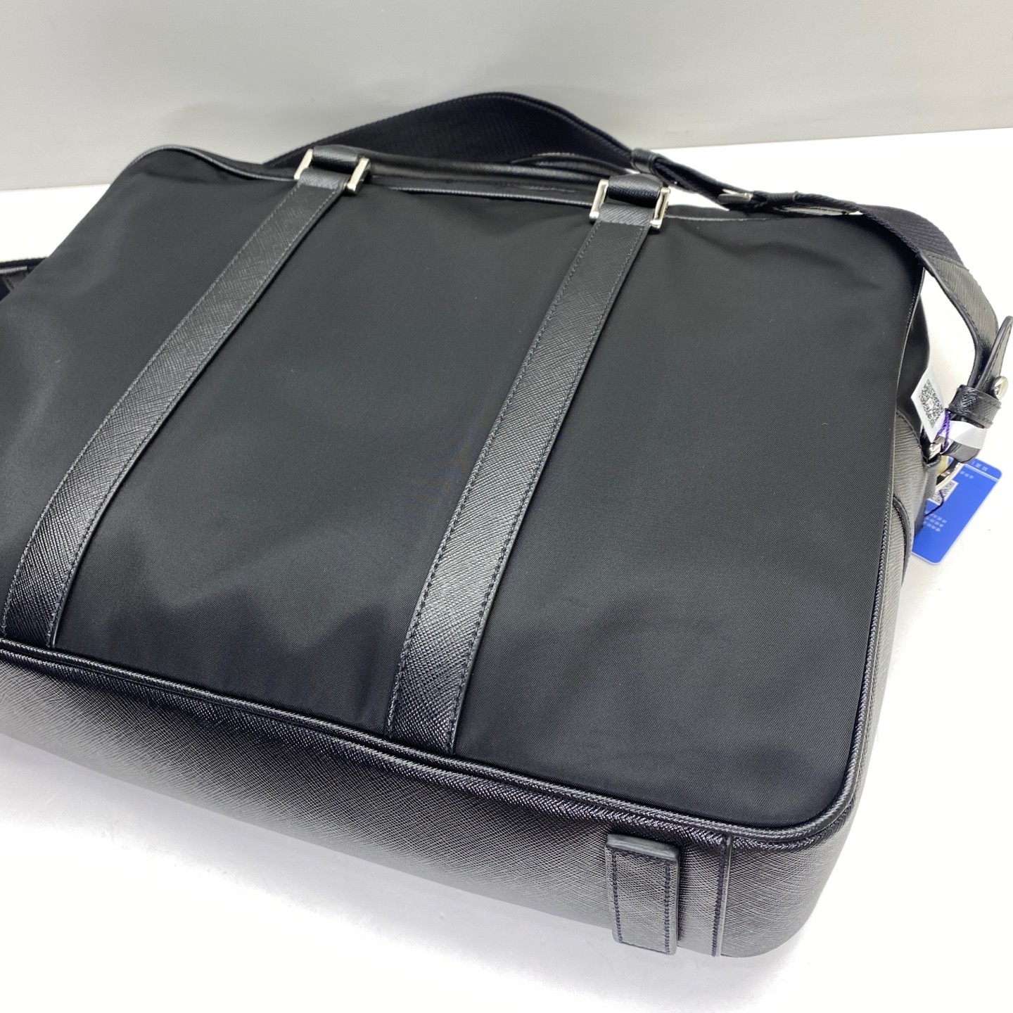 Prada Pre-Owned Authentic Briefcase Black Nylon Free Shipping 36x28x7cm