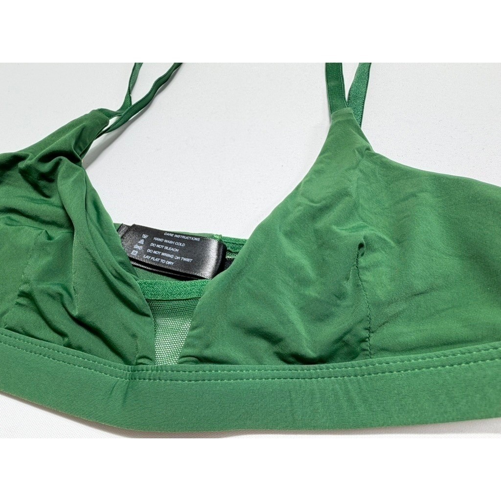 Pepper Bralette Triangle Bra XS Green Minimalist Small Chest Comfort