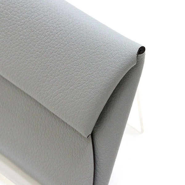 Hermes BastiA Coin Case Blue Gracie Silver Hardware Snap Closure 8.3×8.3×1.3cm