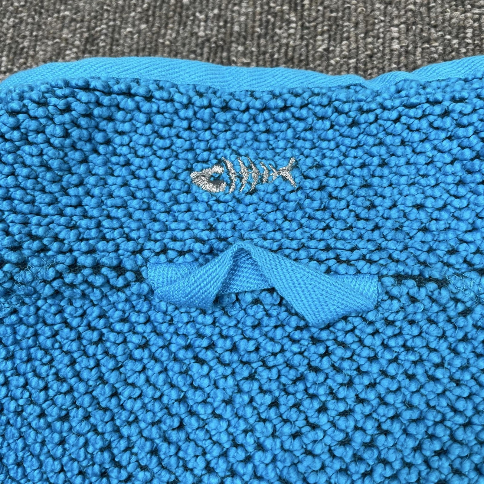 Weird Fish Jumper Men Large Blue 1/4 Zip High Neck Pockets Macaroni Knit Outdoor