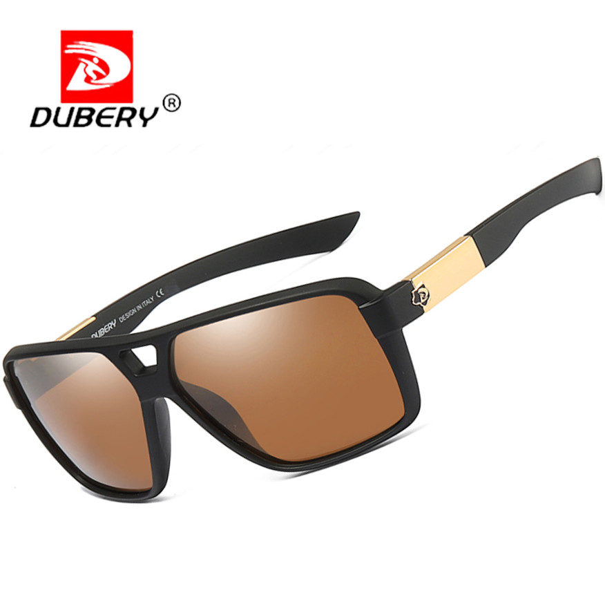 DUBERY Men Sport Polarized Oversize Sunglasses Square Driving Fishing Glasses