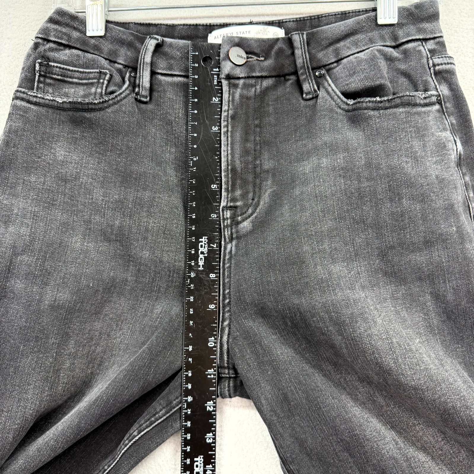 Altar’d State Jeans Womens 28 Dark Gray Denim Pants Wide Baggy Frayed Raw Hem