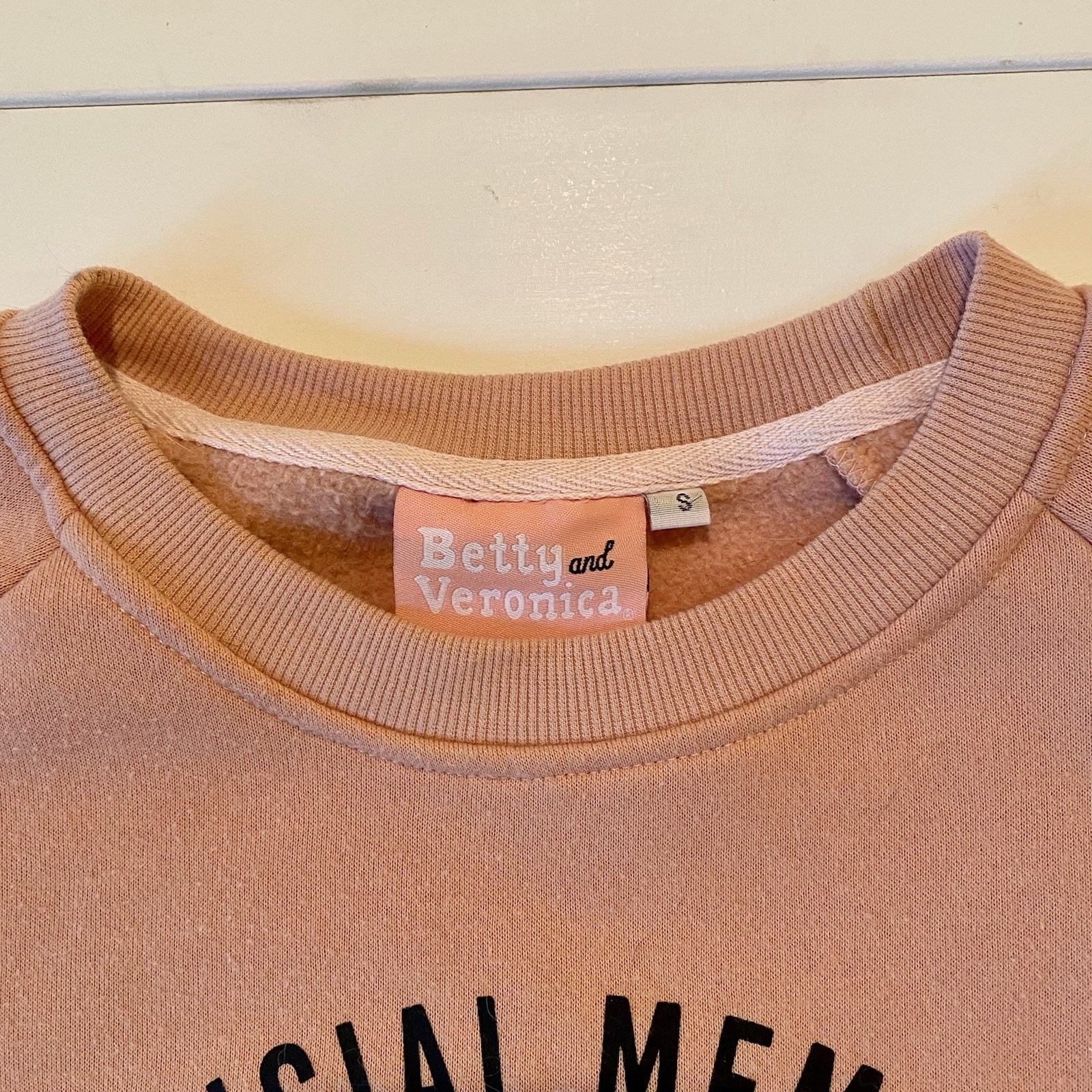Retro Betty And Veronica Official Member Archie Club Pink Sweatshirt Size S