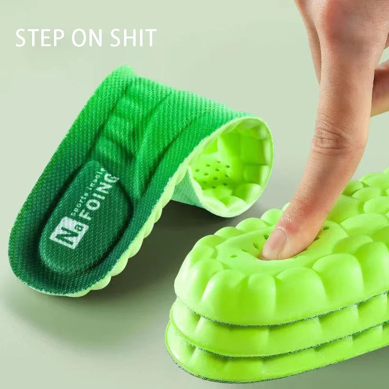 4D Orthopedic Sport Insoles Super Soft Breathable High-elasticity Shock Absorpti