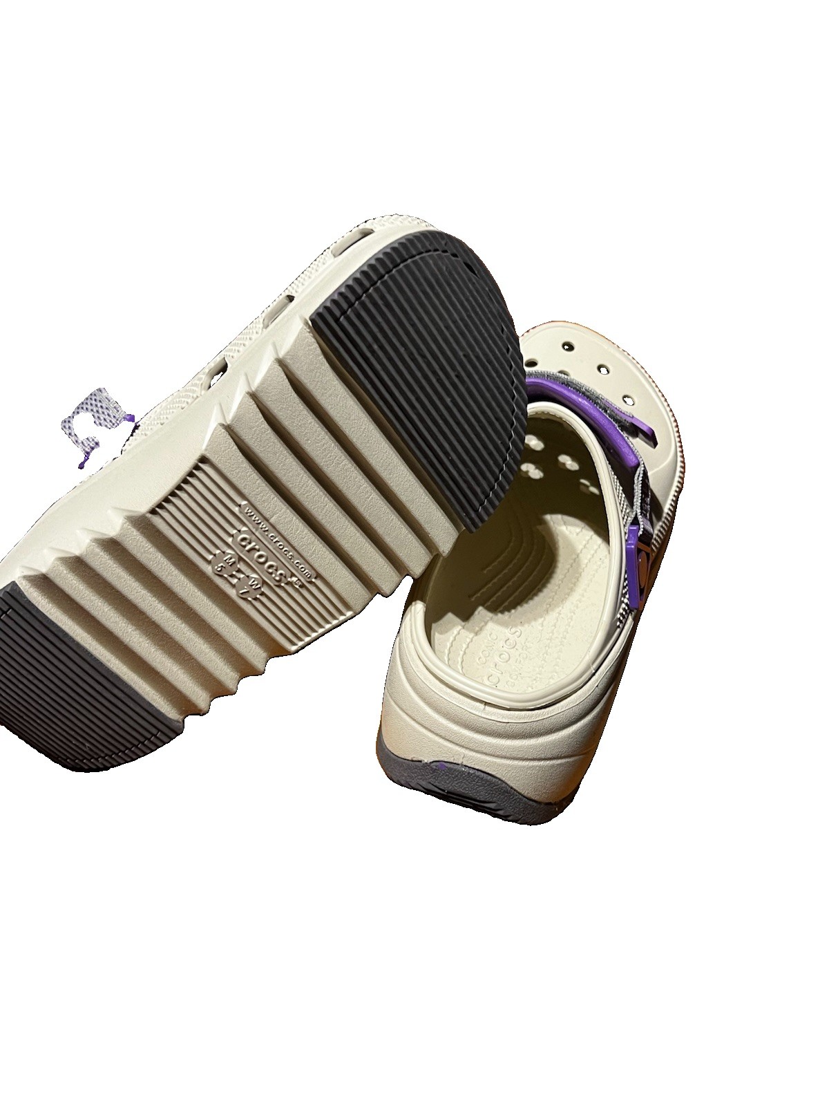 Crocs Hiker Escape Clogs Unisex Womens 10/Mens 8 Beige Purple Platform Comfort