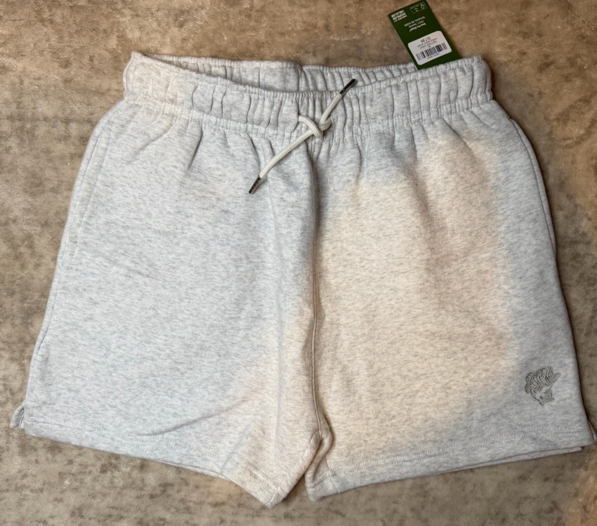 Bass Pro Shops Women’s Gray Fleece Athletic Shorts Drawstring Elastic, Pockets