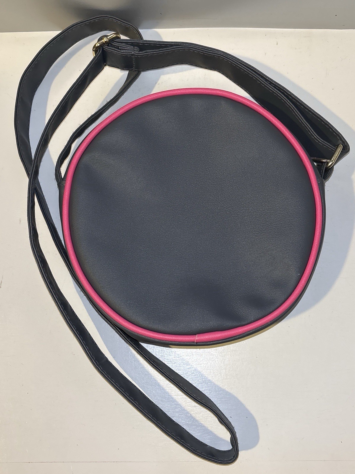 Disney Store Round Coco Embroidered Crossbody Bag Gray Pink Sugar Skull EUC