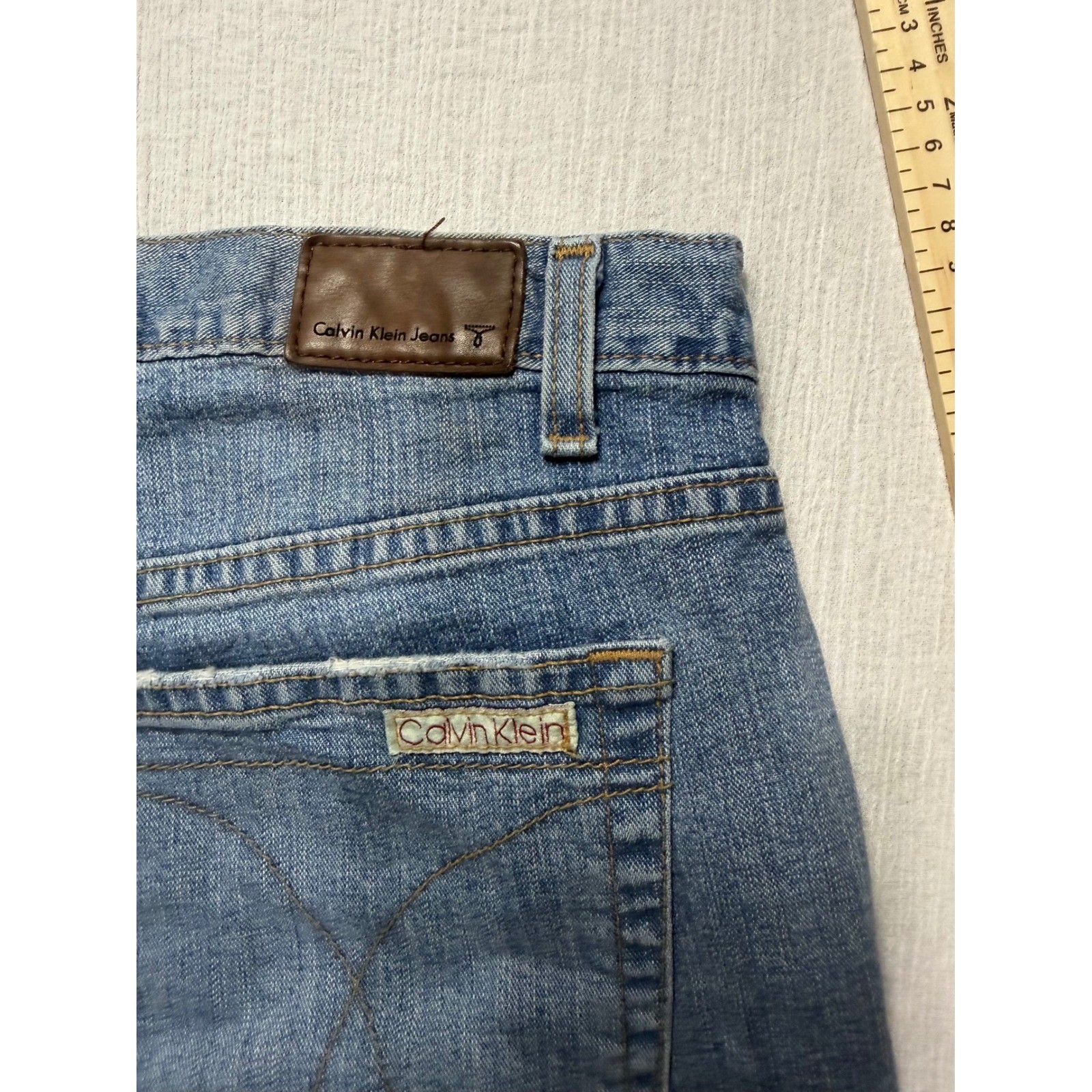 Calvin Klein Jeans Womens 16 Stretch Bootcut Light Vintage Denim Blue W394415