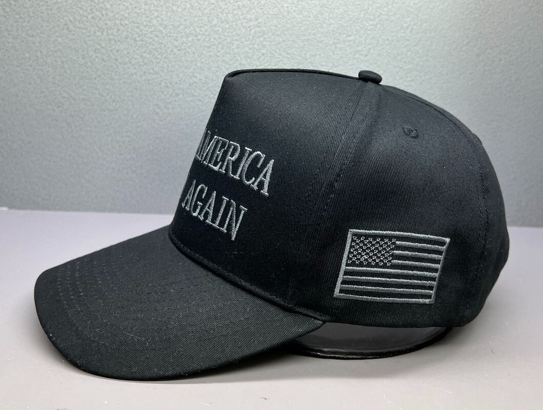 MAGA Dark Hat 4 Location Embroidery Elon Musk Trump Cap Make America Great Again